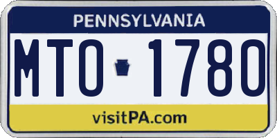 PA license plate MTO1780