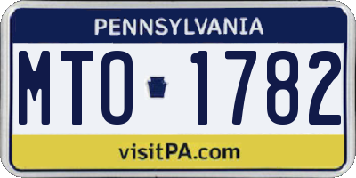 PA license plate MTO1782
