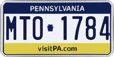PA license plate MTO1784