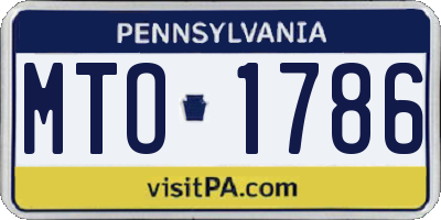 PA license plate MTO1786