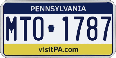 PA license plate MTO1787