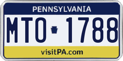 PA license plate MTO1788