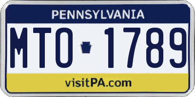 PA license plate MTO1789