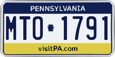 PA license plate MTO1791