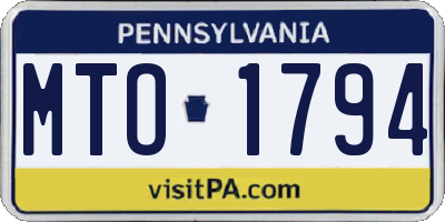 PA license plate MTO1794