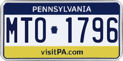 PA license plate MTO1796