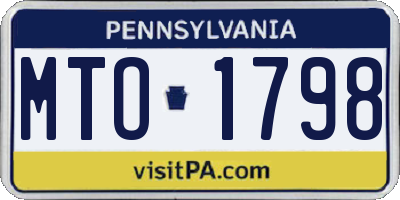 PA license plate MTO1798