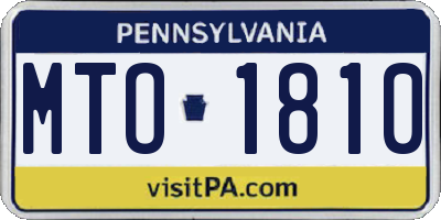 PA license plate MTO1810