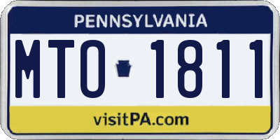 PA license plate MTO1811