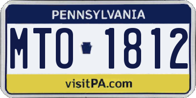 PA license plate MTO1812