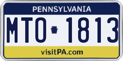 PA license plate MTO1813