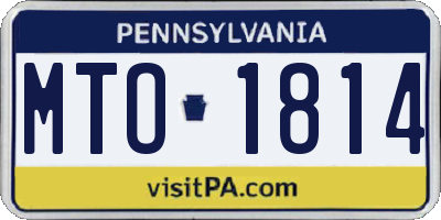 PA license plate MTO1814