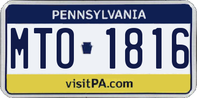 PA license plate MTO1816