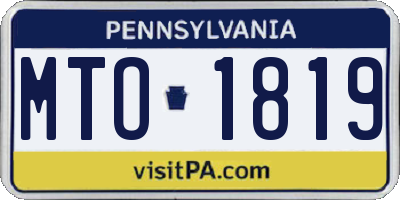 PA license plate MTO1819