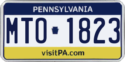PA license plate MTO1823