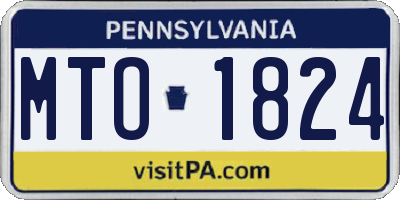 PA license plate MTO1824