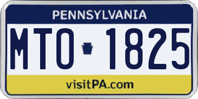 PA license plate MTO1825