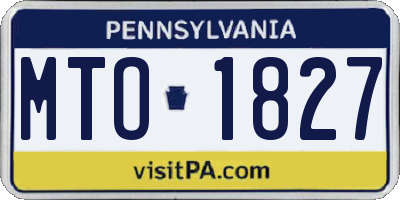 PA license plate MTO1827