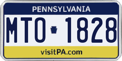 PA license plate MTO1828