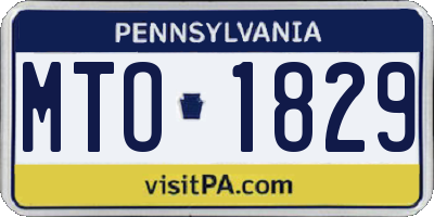 PA license plate MTO1829