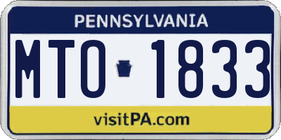 PA license plate MTO1833