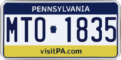 PA license plate MTO1835