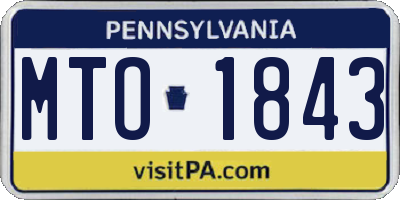 PA license plate MTO1843
