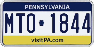 PA license plate MTO1844