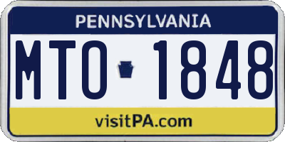 PA license plate MTO1848