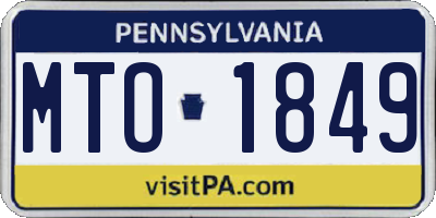 PA license plate MTO1849