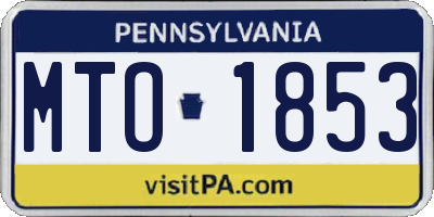 PA license plate MTO1853