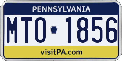 PA license plate MTO1856