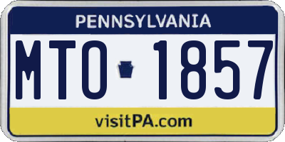 PA license plate MTO1857
