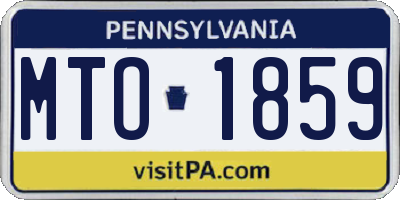 PA license plate MTO1859