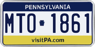 PA license plate MTO1861