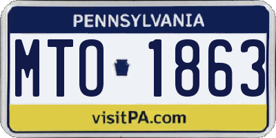 PA license plate MTO1863