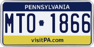 PA license plate MTO1866
