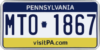PA license plate MTO1867