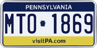 PA license plate MTO1869