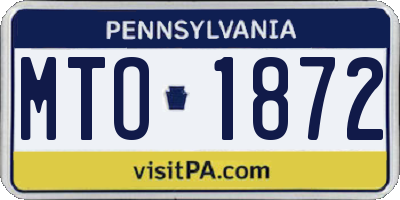 PA license plate MTO1872
