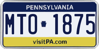 PA license plate MTO1875