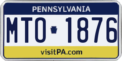 PA license plate MTO1876