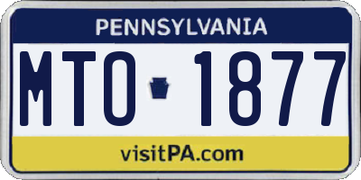 PA license plate MTO1877