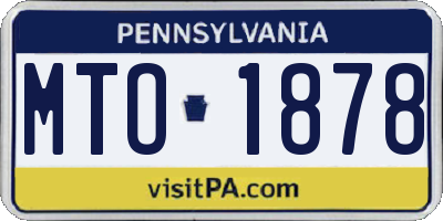 PA license plate MTO1878