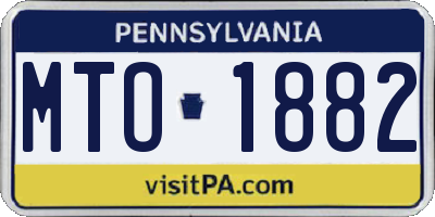 PA license plate MTO1882