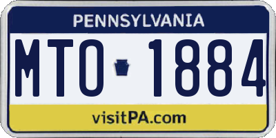 PA license plate MTO1884