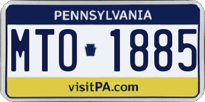 PA license plate MTO1885