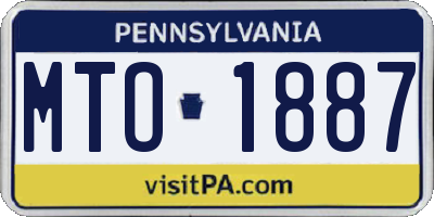 PA license plate MTO1887