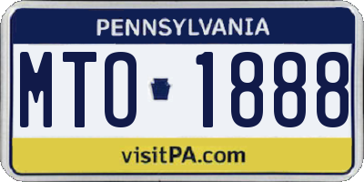 PA license plate MTO1888
