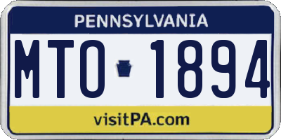 PA license plate MTO1894